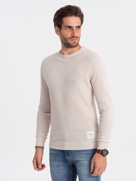 Ombre Clothing Bézs férfi pulóver Ombre ruházat