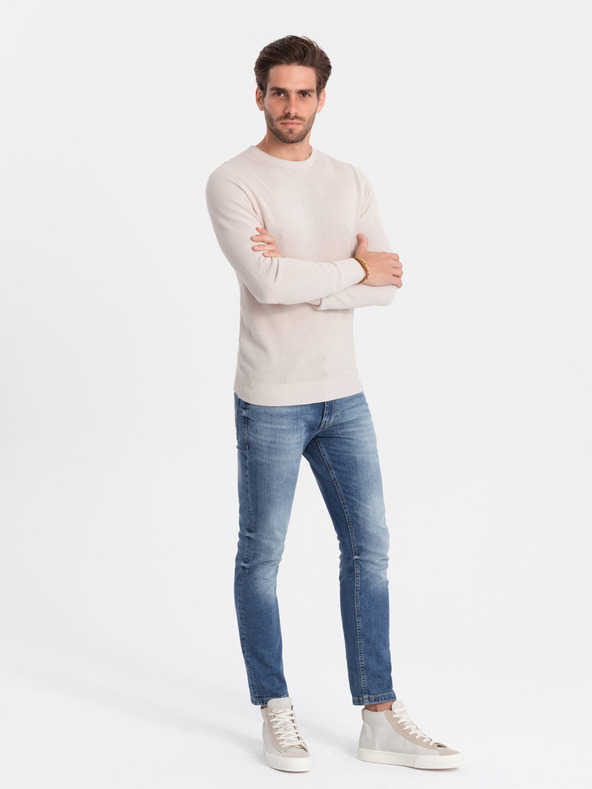 Ombre Clothing Bézs férfi pulóver Ombre ruházat