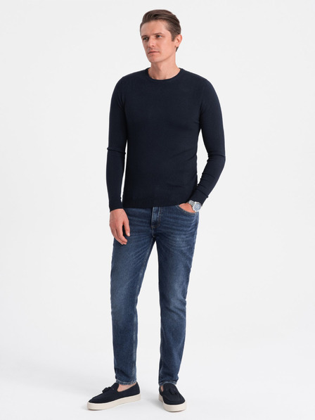 Ombre Clothing Sötétkék férfi pulóver Ombre ruházat