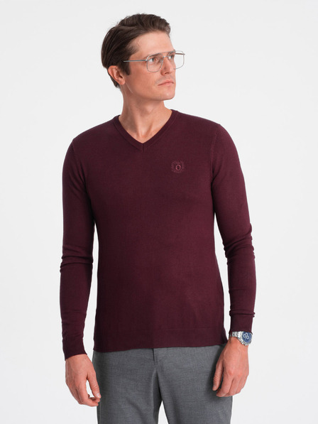 Ombre Clothing Férfi bordó pulóver Ombre ruházat