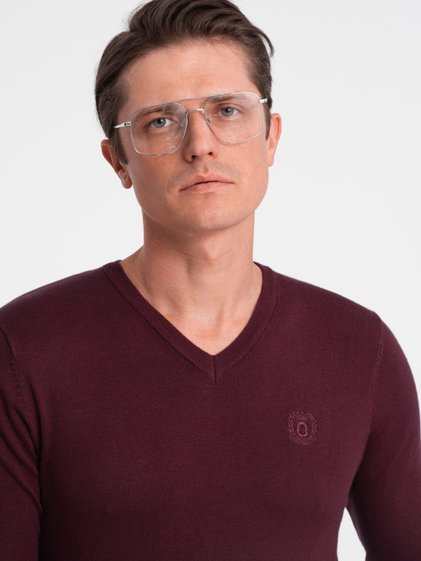 Ombre Clothing Férfi bordó pulóver Ombre ruházat