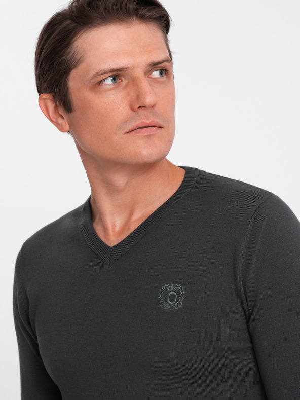 Ombre Clothing Sötétszürke Férfi pulóver Ombre Ruházat