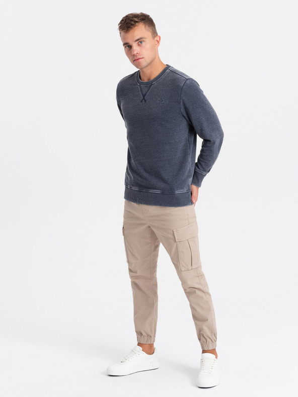 Ombre Clothing Sötétkék Férfi melegítő pulóver Ombre Ruházat