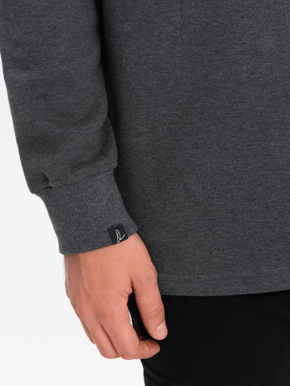 Ombre Clothing Szürke férfi alap gallérral ellátott melegítőfelső Ombre Ruházat