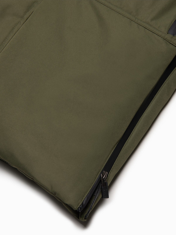 Ombre Clothing Férfi zöld műszőrme télikabát Ombre Clothing Alaskan férfi télikabát Ombre Clothing Alaskan