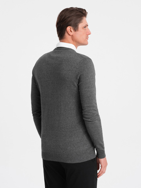 Ombre Clothing Szürke Férfi inggalléros pulóver Ombre ruházat