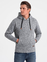 Ombre Clothing Szürke Férfi brindle kapucnis pulóver Ombre Ruházat