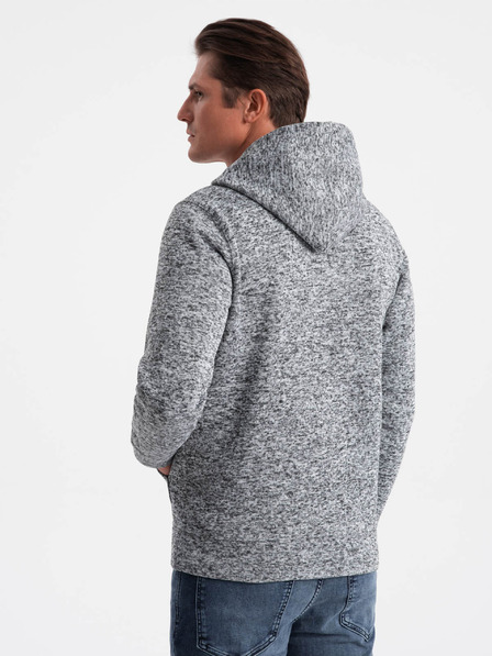 Ombre Clothing Szürke Férfi brindle kapucnis pulóver Ombre Ruházat