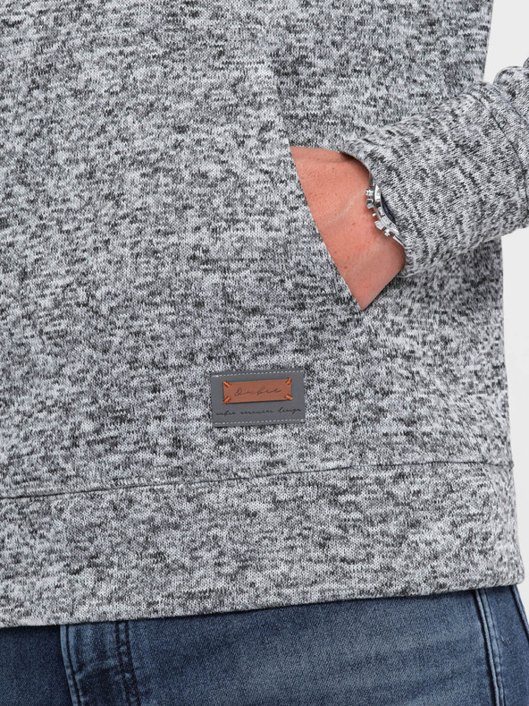 Ombre Clothing Szürke Férfi brindle kapucnis pulóver Ombre Ruházat
