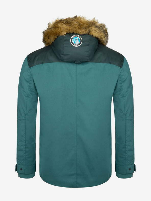 Kilpi Petrol színű férfi télikabát műszőrmével Kilpi ALPHA