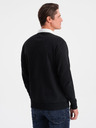 Ombre Clothing Fekete Férfi galléros melegítőfelső Ombre ruházat