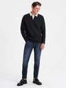 Ombre Clothing Fekete Férfi galléros melegítőfelső Ombre ruházat