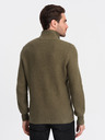 Ombre Clothing Khaki férfi galléros pulóver Ombre Ruházat