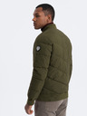 Ombre Clothing Khaki színű férfi steppelt bomber Ombre ruházat