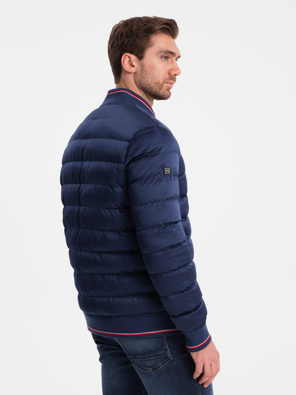 Ombre Clothing Sötétkék férfi steppelt bomber Ombre Ruházat