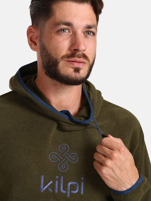 Kilpi Khaki színű férfi fleece kapucnis pulóver Kilpi FLOND-M
