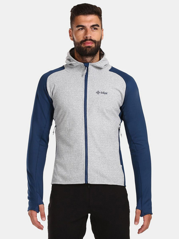 Kilpi Kékesszürke férfi fleece kapucnis pulóver Kilpi VERSAM-M