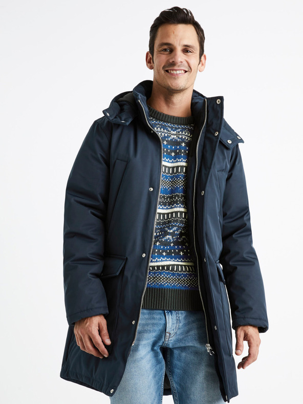 Celio Sötétkék férfi téli parka Celio Cuturino