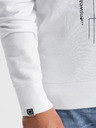 Ombre Clothing Fehér férfi nyomtatott kapucnis kapucnis pulóver Ombre Clothing