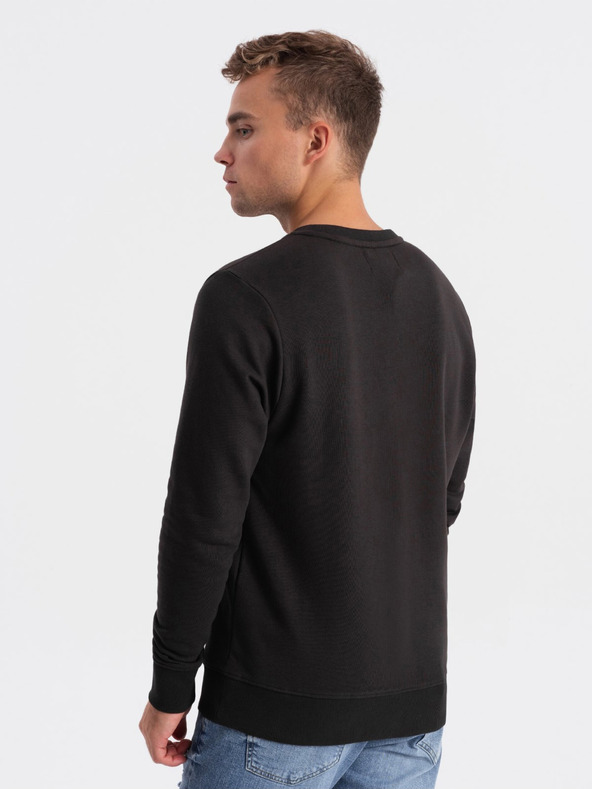 Ombre Clothing Sötétbarna férfi nyomtatott melegítőfelső Ombre Ruházat