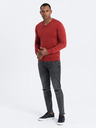 Ombre Clothing Piros férfi alap v-nyakú pulóver Ombre ruházat