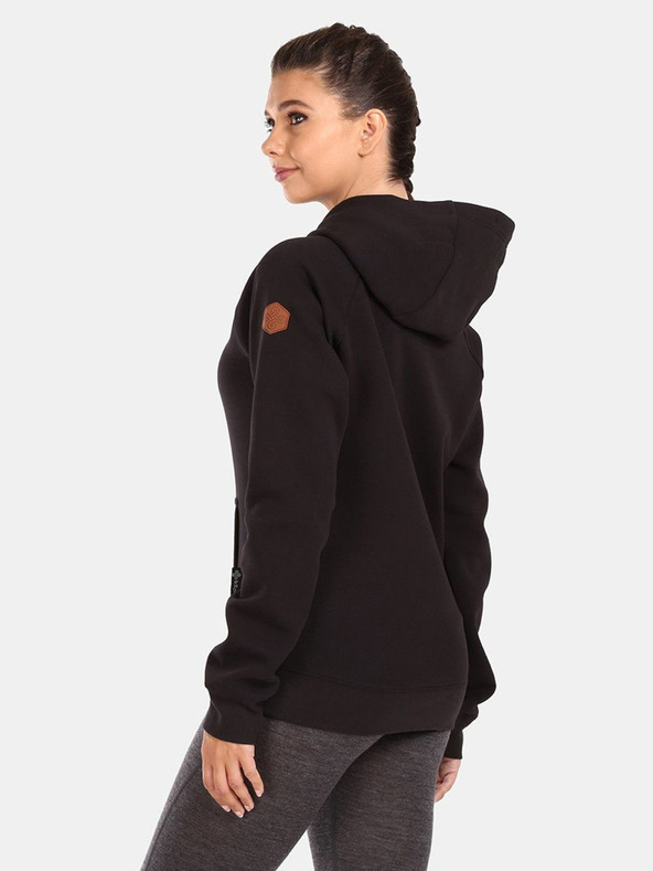 Kilpi Fekete női pamut kapucnis pulóver Kilpi FJELA-W