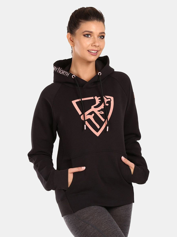 Kilpi Fekete női pamut kapucnis pulóver Kilpi FJELA-W