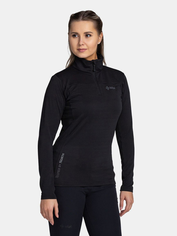 Kilpi Fekete női sportos melegítőfelső állógallérral Kilpi MONTALE-W