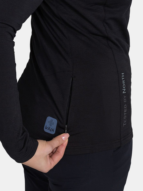 Kilpi Fekete női sportos melegítőfelső állógallérral Kilpi MONTALE-W