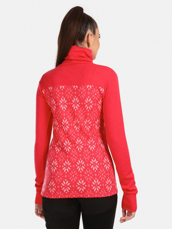 Kilpi Sötét rózsaszínű női mintás merinógyapjú garbó Kilpi JANNU női póló