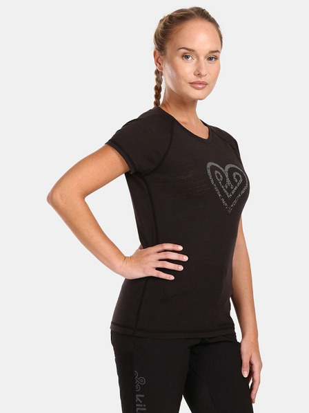 Kilpi Fekete női gyapjúkeverék póló Kilpi ZARJA