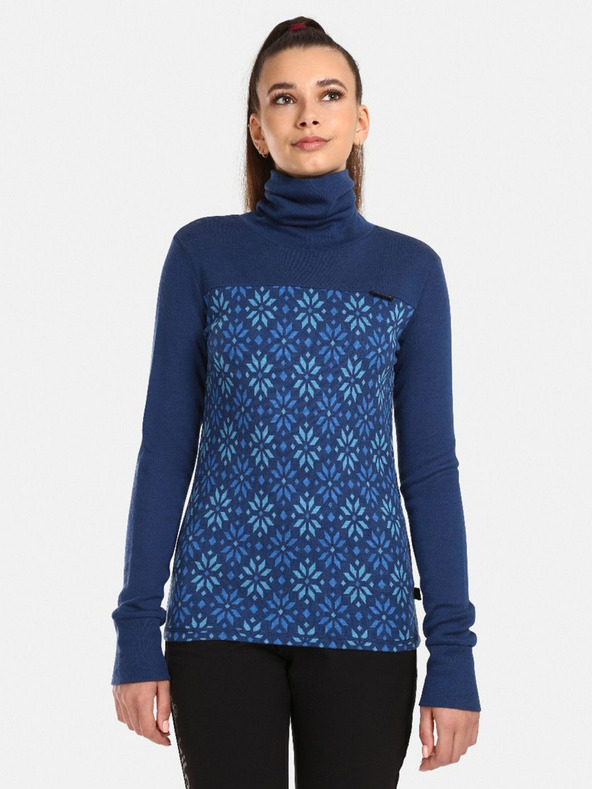 Kilpi Sötétkék női mintás merinó gyapjú garbó Kilpi JANNU