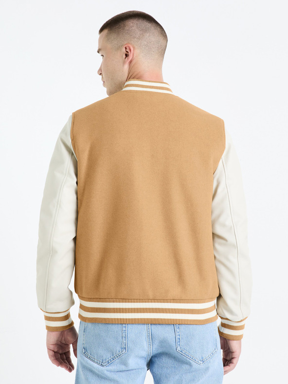 Celio Férfi bézs színű gyapjúkeverék bomber Celio Fuvarsi