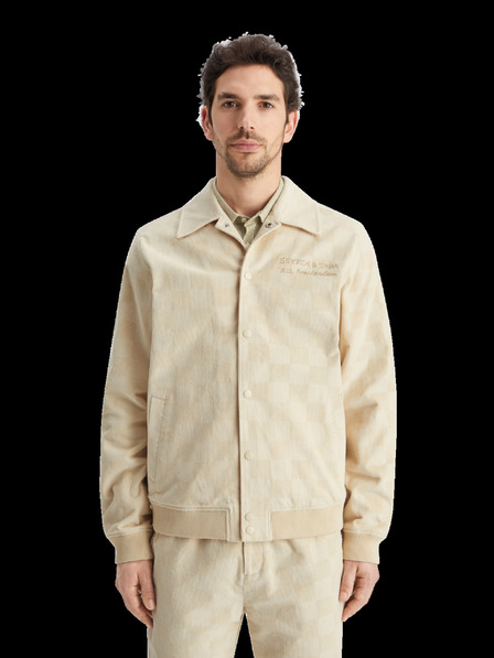 Scotch & Soda Krémszínű férfi kordbársony kabát Scotch & Soda College