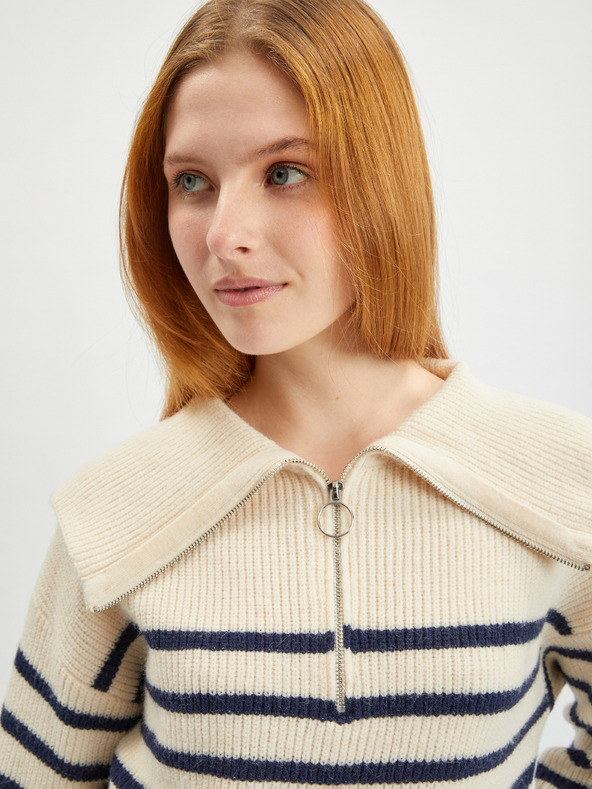 Orsay ORSAY krémszínű csíkos női pulóver
