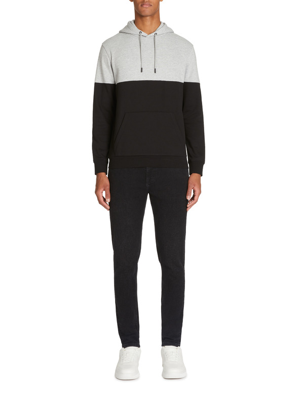 Celio Fekete-szürke férfi kapucnis pulóver Celio Jecobloco