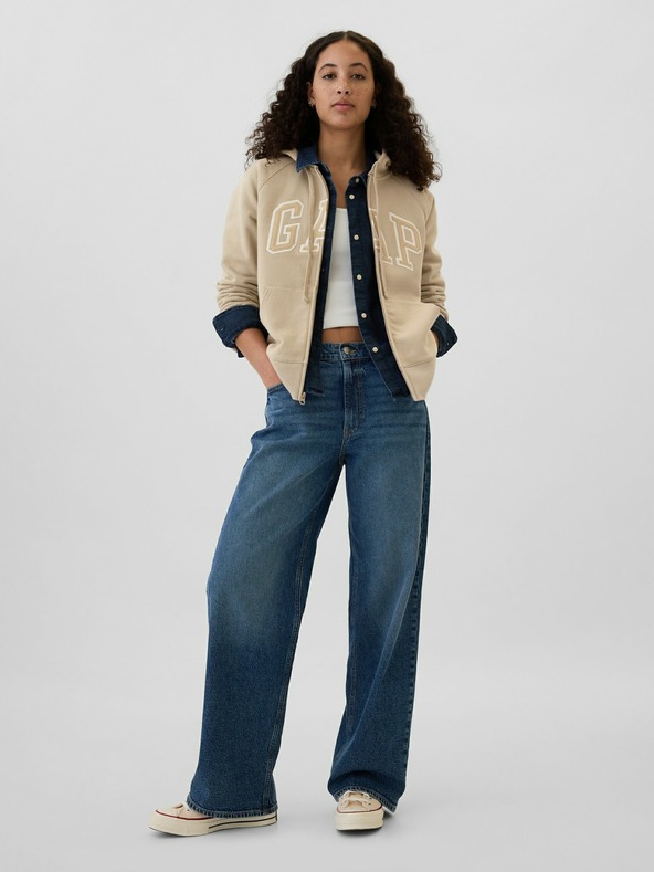 GAP Logós pulóver fleece anyaggal GAP