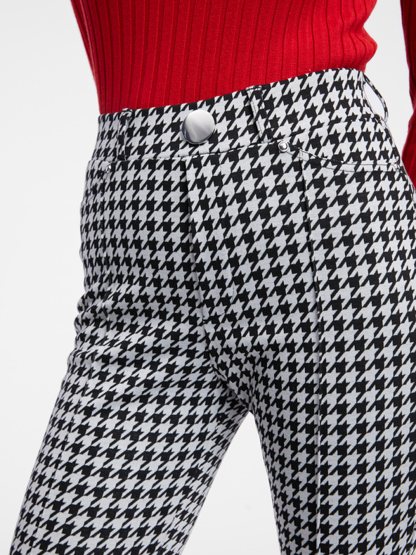 Orsay ORSAY fehér-fekete mintás női nadrág