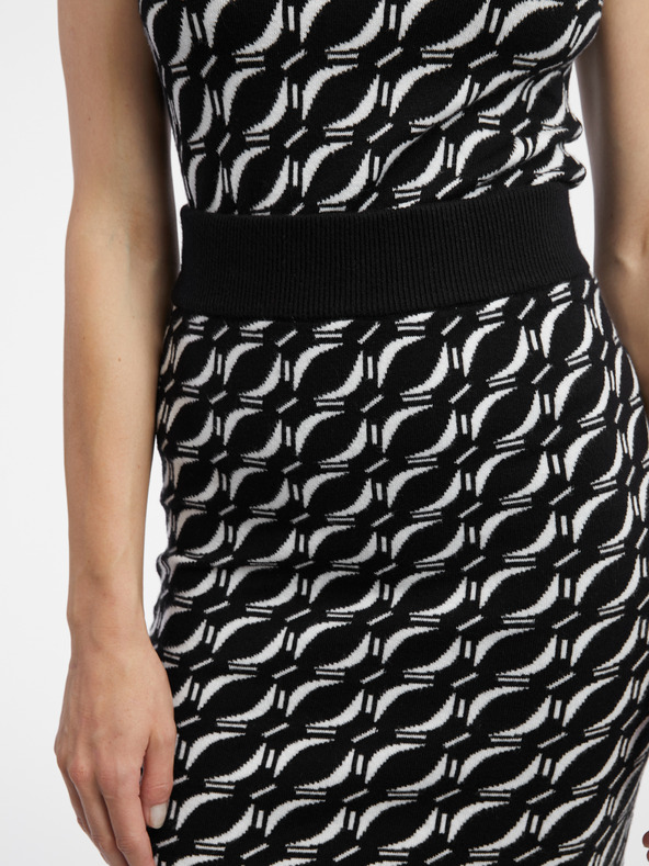 Orsay ORSAY fehér-fekete női mintás pulóver szoknya