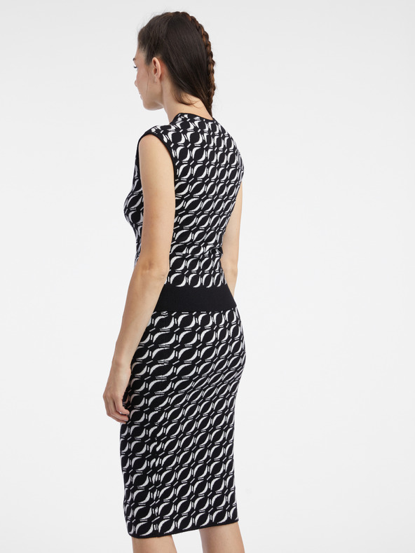 Orsay ORSAY fehér-fekete női mintás pulóver felső