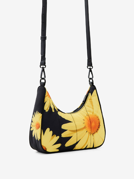 Desigual Sárga és fekete Desigual Lacroix Margaritas Medley női virágos kézitáska Desigual Lacroix Margaritas Medley női virágos kézitáska