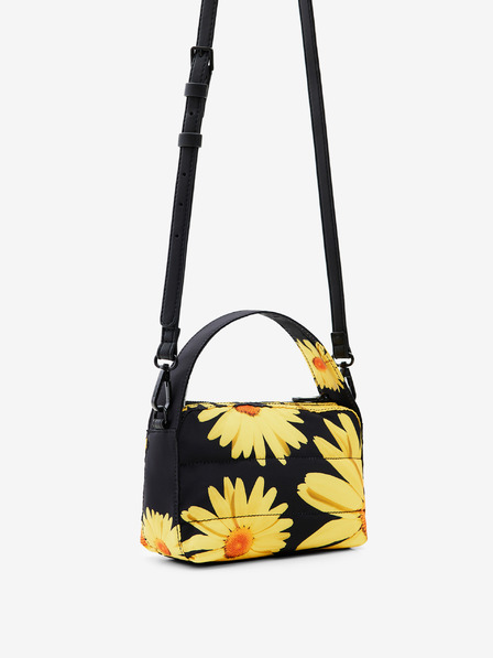Desigual Sárga és fekete női Desigual Lacroix Margaritas virágos virágos kézitáska Desigual Lacroix Margaritas