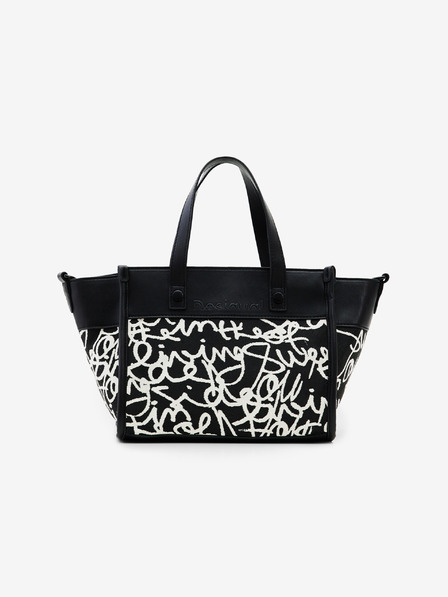 Desigual Krém és fekete Desigual női betűs Guimar Mini mintás női kézitáska Mini mintás kézitáska