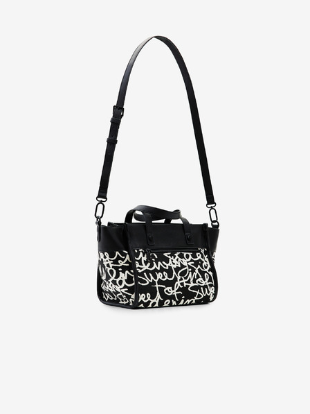 Desigual Krém és fekete Desigual női betűs Guimar Mini mintás női kézitáska Mini mintás kézitáska