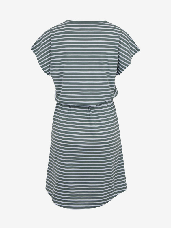 Sam 73 Fehér és zöld női csíkos ruha nyakkendővel SAM73 Sagitta