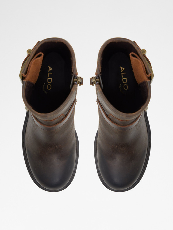 Aldo Sötétbarna női bőr bokacsizma ALDO Palomina