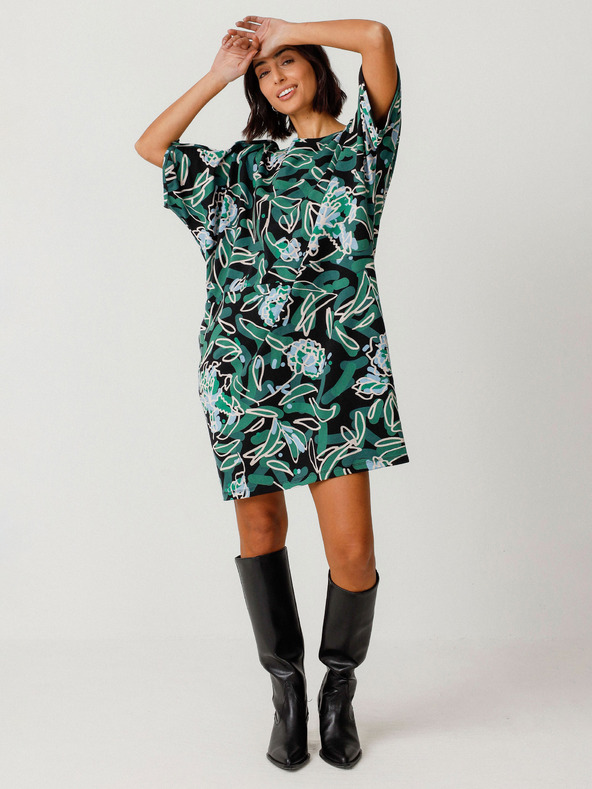 SKFK Zöld női virágos ruha SKFK Vestido Geaxi Geaxi zöld női virágos ruha SKFK Vestido Geaxi