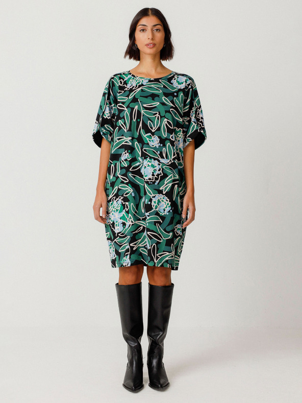 SKFK Zöld női virágos ruha SKFK Vestido Geaxi Geaxi zöld női virágos ruha SKFK Vestido Geaxi