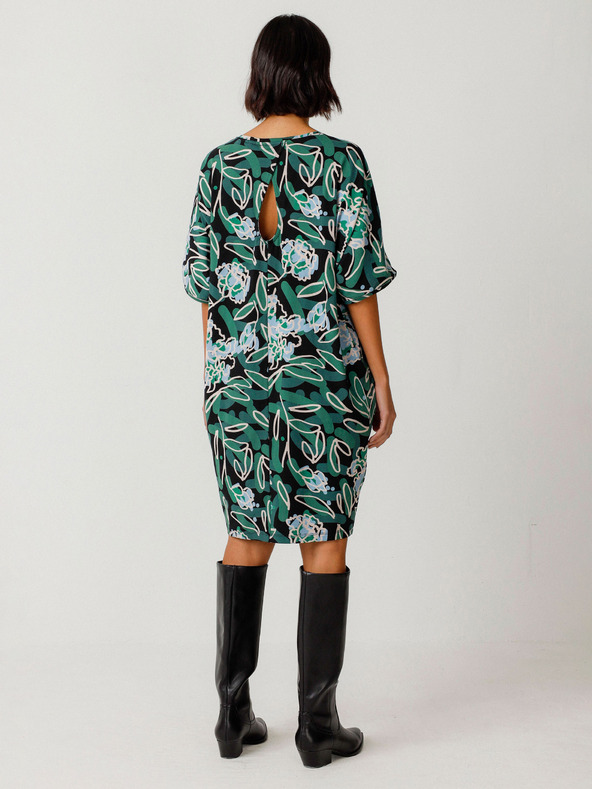 SKFK Zöld női virágos ruha SKFK Vestido Geaxi Geaxi zöld női virágos ruha SKFK Vestido Geaxi