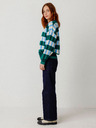 SKFK SKFK Suéter Larhun kék-zöld női kockás kardigán